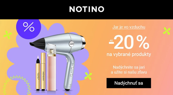 Zľavový kód až - 20% zľava na vybrané kozmetické produkty na Notino.sk
